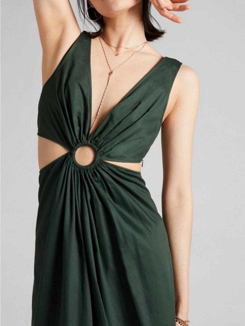En Creme Yellow and Red Ring-Cutout Maxi Dress - Picture 5 of 14